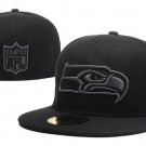 Seattle Seahawks Fitted Hat.. Seahawks ball cap. . All Black