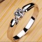 Women Silver Ring . 925 Sterling Silver Ring With Solitaire Crystal