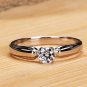 Women Silver Ring . 925 Sterling Silver Ring With Solitaire Crystal