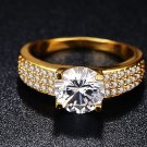 18K Gold Color Women's Ring . 925 Sterling Silver Ring With Gold Plating