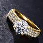 18K Gold Color Women's Ring . 925 Sterling Silver Ring With Gold Plating