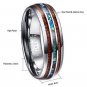 Hawaiian Koa Wood and Abalone Shell Tungsten Carbide Rings.8mm