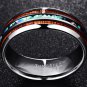Hawaiian Koa Wood and Abalone Shell Tungsten Carbide Rings.8mm