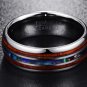 Hawaiian Koa Wood and Abalone Shell Tungsten Carbide Rings.8mm