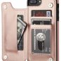 Leather Cover For iPhone With Wallet Card Slots Shockproof Flip Case