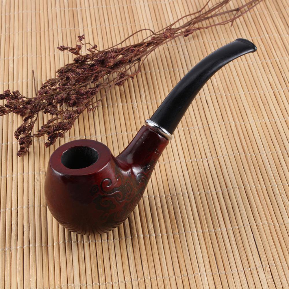 Durable Wooden Enchase Smoke Smoking Pipe Tobacco Cigarettes Cigar Pip