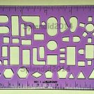 Multi shape clear plastic template drawing hexagonal pentagon triangle square