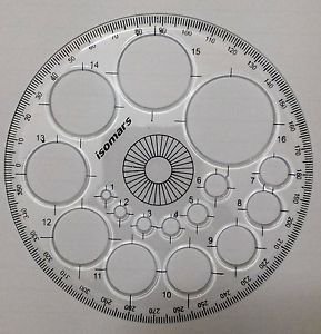 Full circle protractor diameter 11 cm 360 degree with 16 size circle template