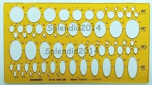 Oval ellipse transparent big size plastic template 69 size 25 35 45 60 degree