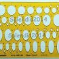 Oval ellipse transparent big size plastic template 69 size 25 35 45 60 degree