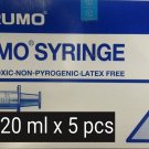 Syringe 20 ml x 5 pcs Sterile Non-Toxic Non-pyrogenic Latex-free No needle