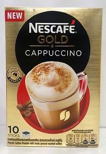 NESCAFE GOLD CAPPUCCINO COFFEES Finely ground roasted Arabica 10 sticks x 20.5 g