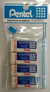 Pentel Hi-Polymer eraser ZEH-03 (size 3.5 x 1.6 x 1 cm)  Hi-quality eraser 4 pcs
