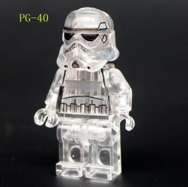 Transparent Storm trooper Starwar Building Blocks Minifigure Collectible