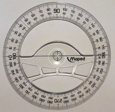 Maped Full circle Plastic transparent protractor diameter 12 cm 360 degree ruler