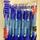 FABER-CASTELL 1423 NEW 10 PENS CLIP BLUE INK ,BARREL BALL POINT PEN 0.5mm.