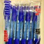 FABER-CASTELL 1423 NEW 10 PENS CLIP BLUE INK ,BARREL BALL POINT PEN 0.5mm.