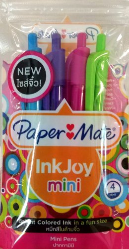 Papermate inkjoy Mini 100RT Retractable ballpoint pens 0.7 mm 4 colored pens
