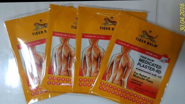 Tiger balm Medicated Plaster warm pain relief 7 cm x 10 cm 4 pack 8 patches