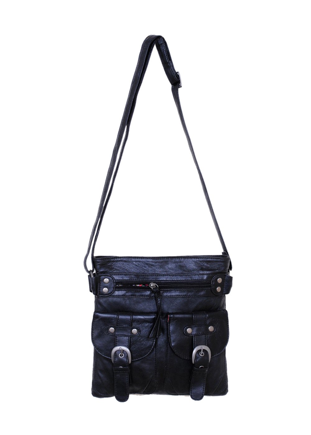 Genuine Leather Shoulder Bag Messenger Bag Cross Body Handbag Travel Kit