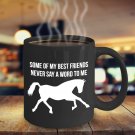 TeesCloset Dishwasher and Microwave Safe Ceramic Mugs for Horse Lovers (11oz, Black)