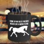 TeesCloset Dishwasher and Microwave Safe Ceramic Mugs for Horse Lovers (11oz, Black)