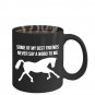 TeesCloset Dishwasher and Microwave Safe Ceramic Mugs for Horse Lovers (11oz, Black)