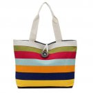 Summer Outfits Colorful Striped Canvas Shoulderbag