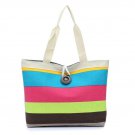 Summer Outfits Colorful Striped Canvas Shoulderbag