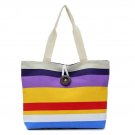Summer Outfits Colorful Striped Canvas Shoulderbag