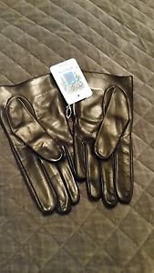 Portolano Women's 2BF9679 Leather Gloves - Black Size: 7.5 7 1/2