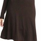 Cashmere Addiction Women's Long Sleeve V-Neck Dress, Chocolate, M