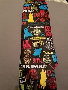 New Star Wars Lucas film Men's neck tie Pop Stickers Black Hans Luke