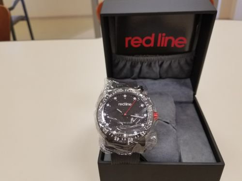 RED LINE COMPRESSOR BLACK DIAL BLACK SILICONE WATCH RL-18004-BB-01
