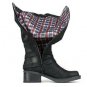 White Mountain Gypsum Women  Round Toe Canvas  Knee High Boot Black 6 1/2