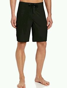 Kahala Men's Shoreline 4-Way Stretch Boardshort, Black, 32