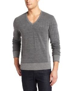 Aviator Men's V-Neck French Terry, Gray, Medium