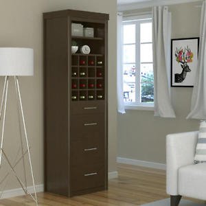 Walnut Wall Bed Side Storage Bar Kit for Coventry or Churchill Cabinet