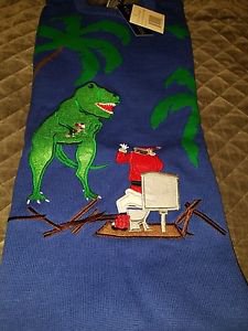 Alex Stevens Men's Santa Toilet T-Rex Attack Ugly Christmas Sweater,Dark Blue,M
