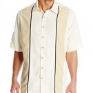 Cubavera Men's Big-Tall Short Sleeve Twill Piped Panel Shirt with Insert
