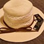 D&Y Women's Paper Braided Hat with Crochet Detail, Natural, One Size