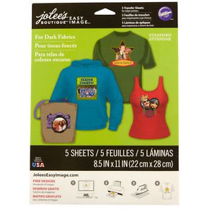 Jolees Boutique Easy Image Iron-on Transfer Paper, Colored Fabrics