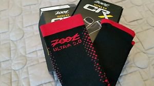 Zoot Sports Mens Ultra 2.0 CRX Calf Sleeve, Black/Zoot Red, 3