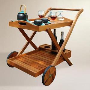 Eucalyptus Wood Serving Cart
