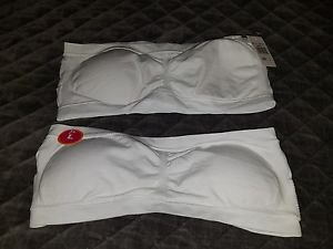 Maidenform Girl Big Girls Slim Seamless Bandeau Strapless Bra, White, Large (2)