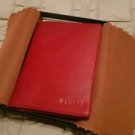 Banuce Women's Italian Vegetable Tanned Leahter Passport Cover Color, Red