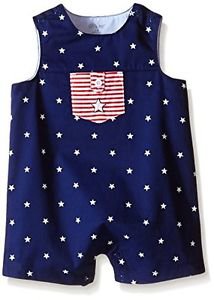 Little Me Baby Stars Sunsuit, Navy, 3 Months