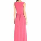 Star Vixen Women's Sleeveless Surplice Tulip Skirt Empire Band Maxi Dress, Coral