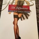 Women's Lingerie Hanes Silk Reflections Lace Top Thigh Highs - Travel Bluff