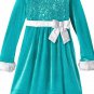 Bonnie Jean Little Girls' Sequin Bodice Santa Dress, Aqua, Size 5